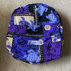 Purple and Black Turtle Print Mini Backpack